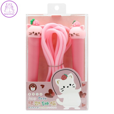 Švihadlo 2,8 m růžové - kočka s jahodou