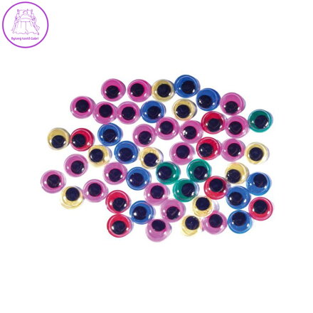 Dekorace pohyblivé oči mix barev 50 ks 10 mm