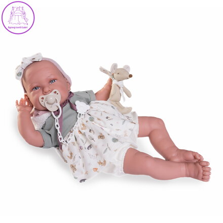 Panenka - novorozená Daniela s plyšovou myškou, 52 cm