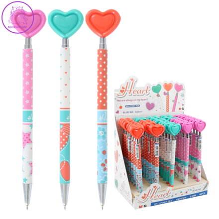 Pero kuličkové M&G Heart 0,5 mm - modrá náplň (mix /cena 1ks)