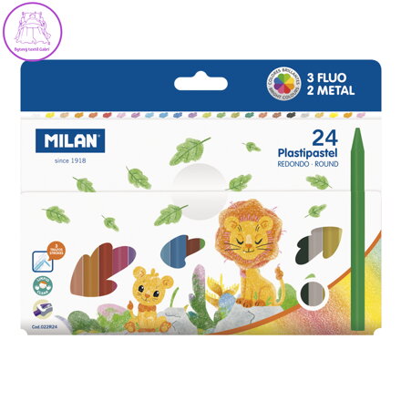 Pastelky MILAN kulaté plastické 19 ks + 3 ks FLUO + 2 ks metalické