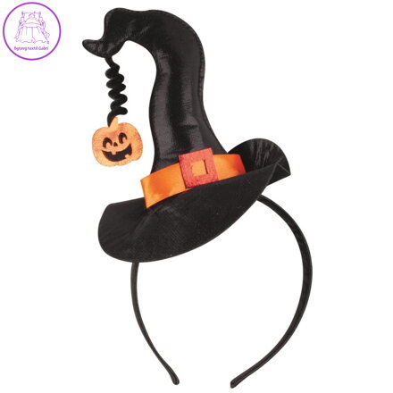 Čelenka Černý klobouk Čarodějnice s dýně