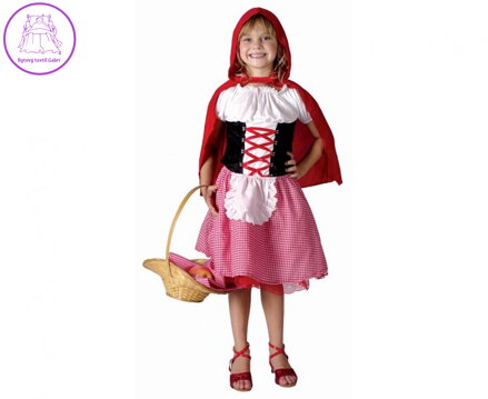 Dětský kostým Červená Karkulka (halenka, sukně, plášť s kapucí), velikost 110 /120 cm