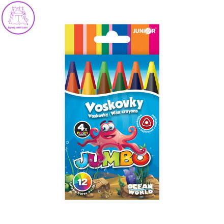 Voskovky Ocean World trojhranné JUMBO 12 ks