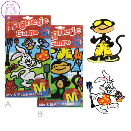 Magnetická hra Obleč mě! - Zajíc / Opice