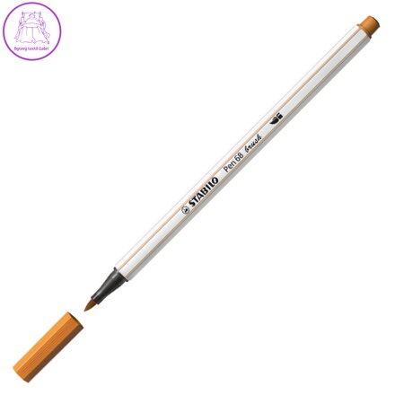 Fix se štětcovým hrotem pro různé šířky čar STABILO Pen 68 Brush, tmavě okrový