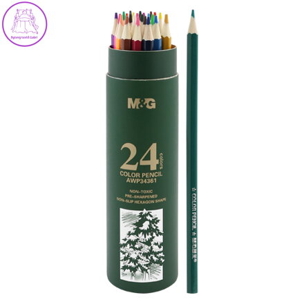 Pastelky šestihranné M&G v pouzdře, sada 24 ks