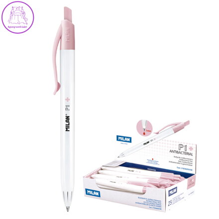 Pero kuličkové MILAN P1 Antibacterial 1,0 mm - červené