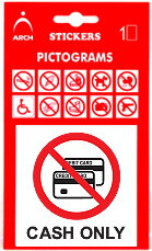 Nálepka Cash Only (8 x 8 cm)