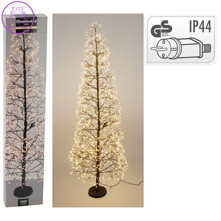 Vánoční stromek s větvičkami, svítící 1600x LED, výška 150 cm
