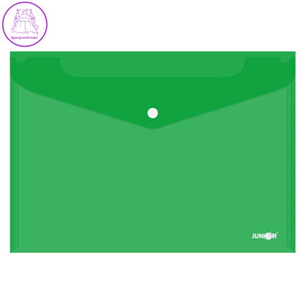 Obal s patentkou PP/A4, průhledný/zelený