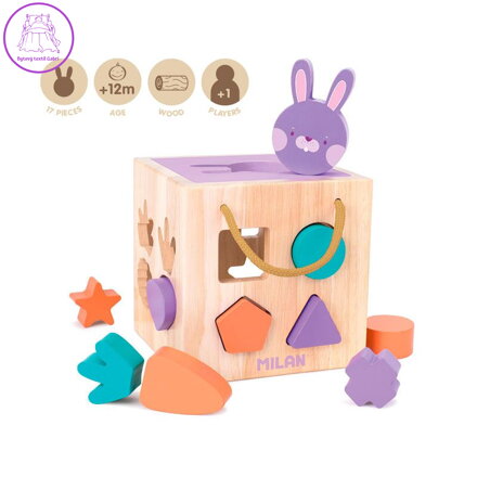 Edukační hračka dřevěná - zajíček (vkládání tvarů do otvorů)
