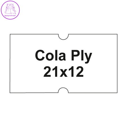 Etikety cen. COLA PLY 21x12 hranaté - 1250 etiket/kotouček, bílé