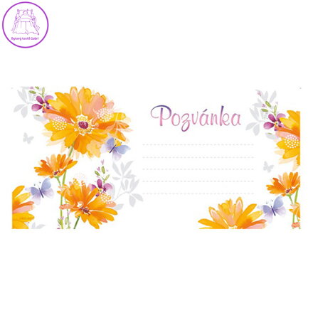 Pozvánka na párty H / 2403-0007 / Summer Flowers - sada 10 ks