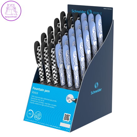 Prezentační stojan Plnicí pero Schneider Voice 30 ks - modrá náplň