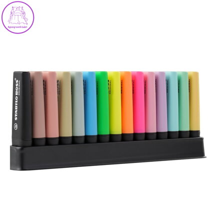 Zvýrazňovač STABILO BOSS ORIGINAL 15 ks DeskSet marker - Nature, Pastel, Neon