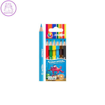 Pastelky JUNIOR Ocean World MINI šestihranné - sada 6 ks