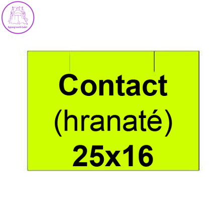 Etikety cen. CONTACT 25x16 hranaté - 1125 etiket/kotouček, žluté