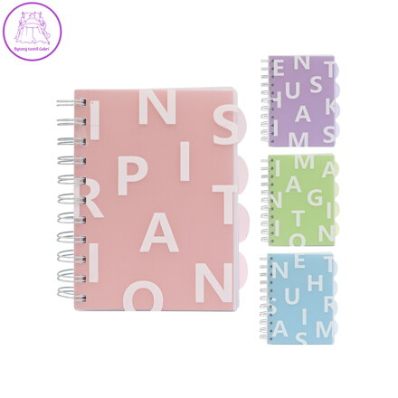 Spirálový zápisník, linkovaný, A6 /105 listů, obal z PVC (mix 4 barev)