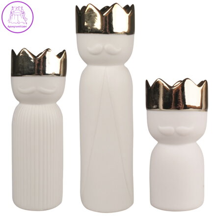 Vánoční svícny Tři králové z porcelánu 6 x 21 cm (sada)