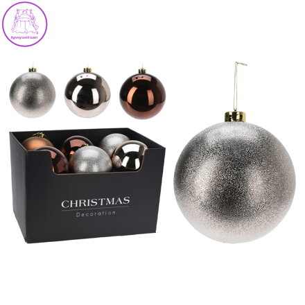 Vánoční koule 140 mm jantarová, mix (cena je za 1 ks)