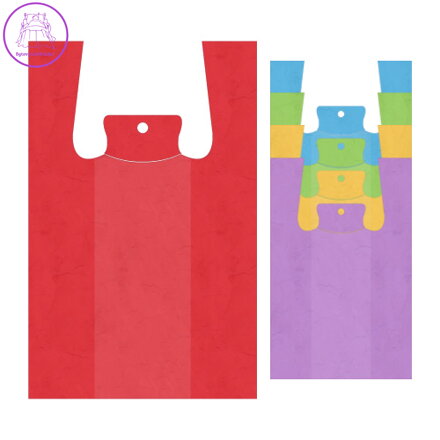 Tašky HDPE 4 kg KOšELKOVÉ 47 x 23 x 11 cm, bal. 50 ks / barevné