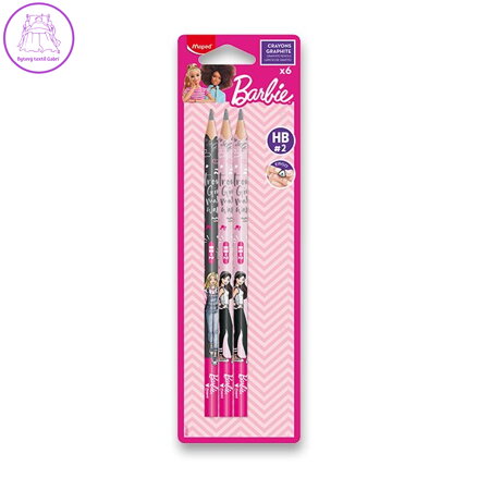 Bezdřevé grafitové tužky MAPED Barbie 6 ks