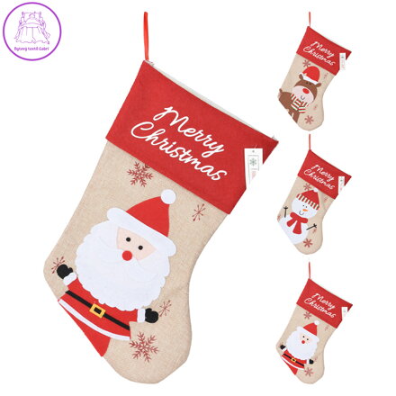 Vánoční punčocha s uchem 40 cm (3 motivy /cena 1ks)