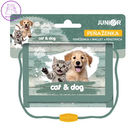 Dětská textilní peněženka JUNIOR S8 - Kočka a pes