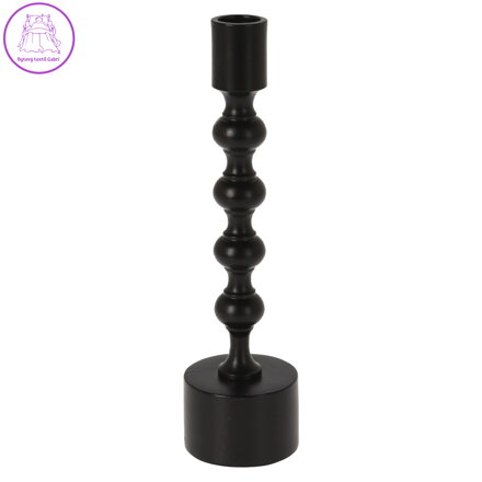 Svícen kovový ve černé barvě 23 cm