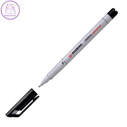 Nepermanentný popisovač, 0,7 mm, STABILO OHPen  F universal , čierny