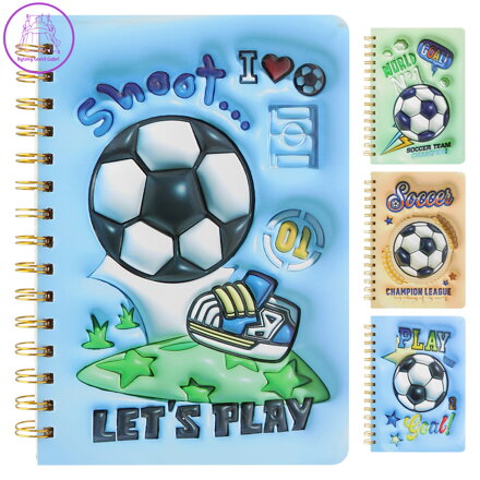 Mřížkový blok A5 /80 listů, 3D obal Fotbal (mix vzorů)