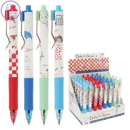 Pero kuličkové M&G Semi-Gel Chéri & Chignon 0,7 mm (4 dizajny v balení)