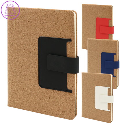 Diář A5 /100 listů, polstrovaný PU obal (kapsa mix barev) korkový design