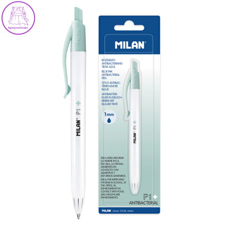 Pero kuličkové MILAN P1 Antibacterial 1,0 mm modré - blistr