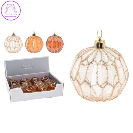 Vánoční koule glitrová 8 cm, mix (cena je za 1 ks)