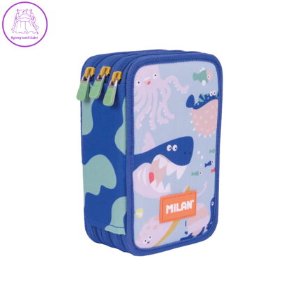 Penál MILAN 3-patrový/plný, Blue Odyssey special series