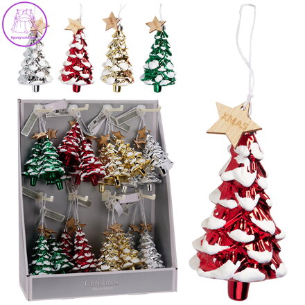 Vánoční stromeček k zavěšení, 12 cm (mix barev /cena za 1 ks)