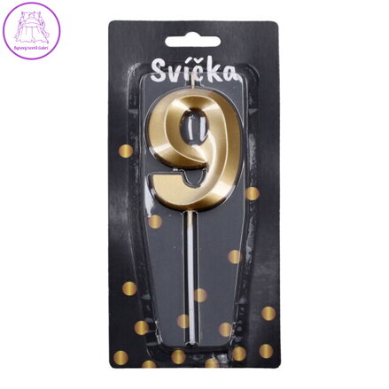 Svíčka dortová - Párty zlatá č. 9