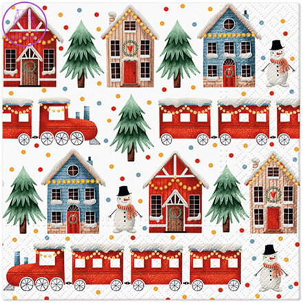 Ubrousky PAW L 33x33cm Cozy Christmas town