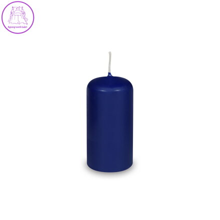Svíčka válcová 40 x 80 mm, tm. modrá (4 ks v bal.)