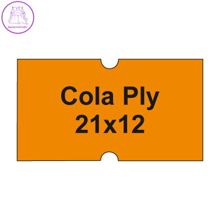 Etikety cen. COLA PLY 21x12 hranaté - 1250 etiket/kotouček, oranžové