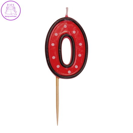 Číslová svíčka na špejli "0" 50mm [1 ks]