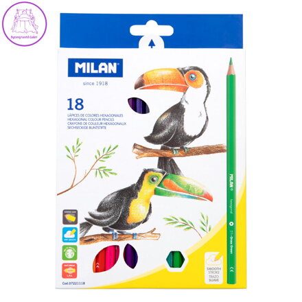 Pastelky MILAN šestihranné 18 ks