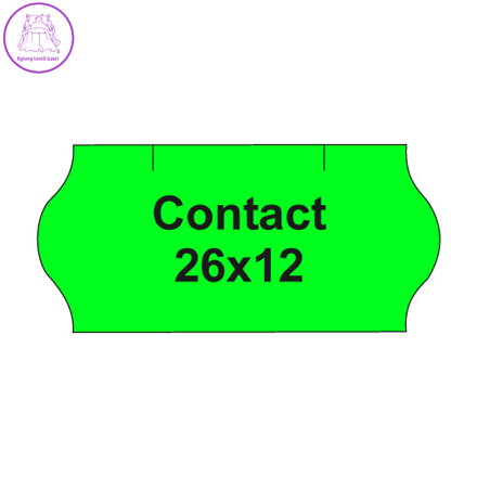 Etikety cen. CONTACT 26x12 oblé - 1500 etiket/kotouček, zelené