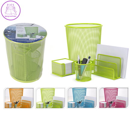 Drátěná kancelářská sada 4 ks, mix barev