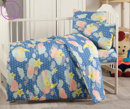 Bavlněné dětské povlečení 140x200, 70x90cm obloha modrá