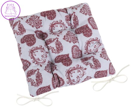 Sedák prošívaný 40x40 cm krajkové srdce