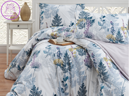 Francouzské povlečení Satén 240x220, 70x90cm Wood grey