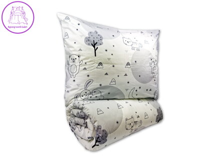 Krepové dětské povlečení 140x200, 70x90cm Zvířátka v zahradě